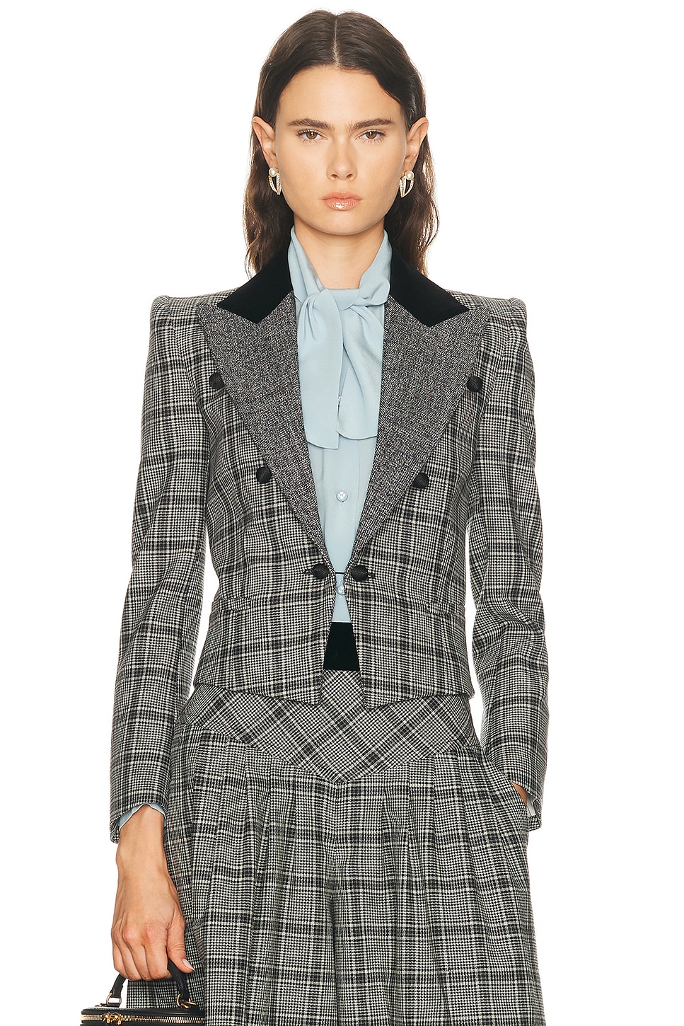 Valentino Check Jacket in Grigio Chiaro Antracite & Nero - Grey. 40 also