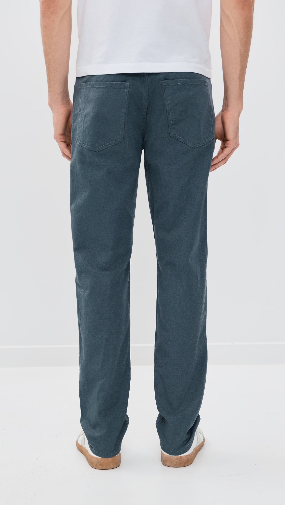 Elijah Straight Stretch Linen Jeans Stone Blue