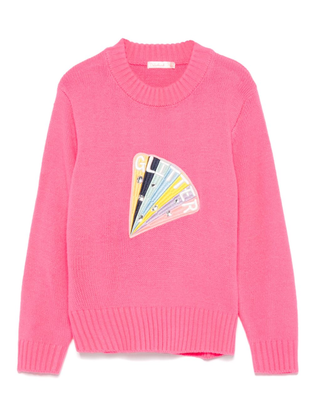 Patch-detail sweater - Pink