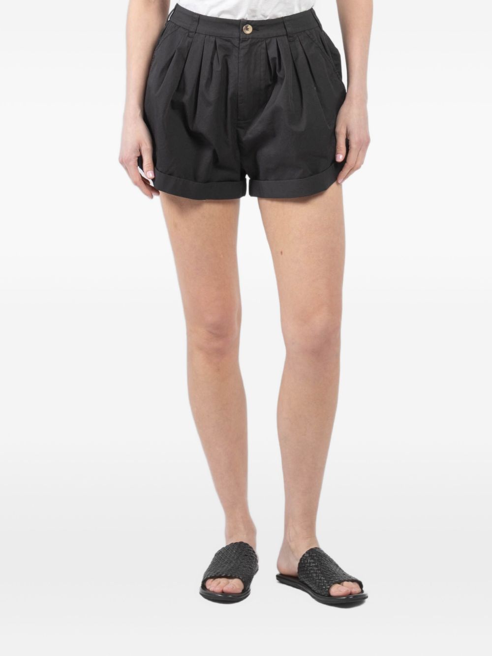 DÔEN Paige poplin shorts - Black