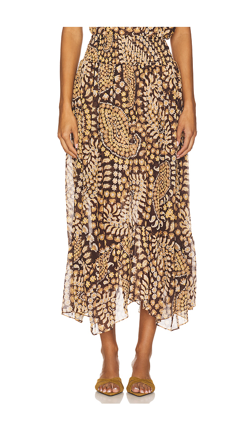 MISA Los Angeles Agyness Skirt in Brown. L. Also in
