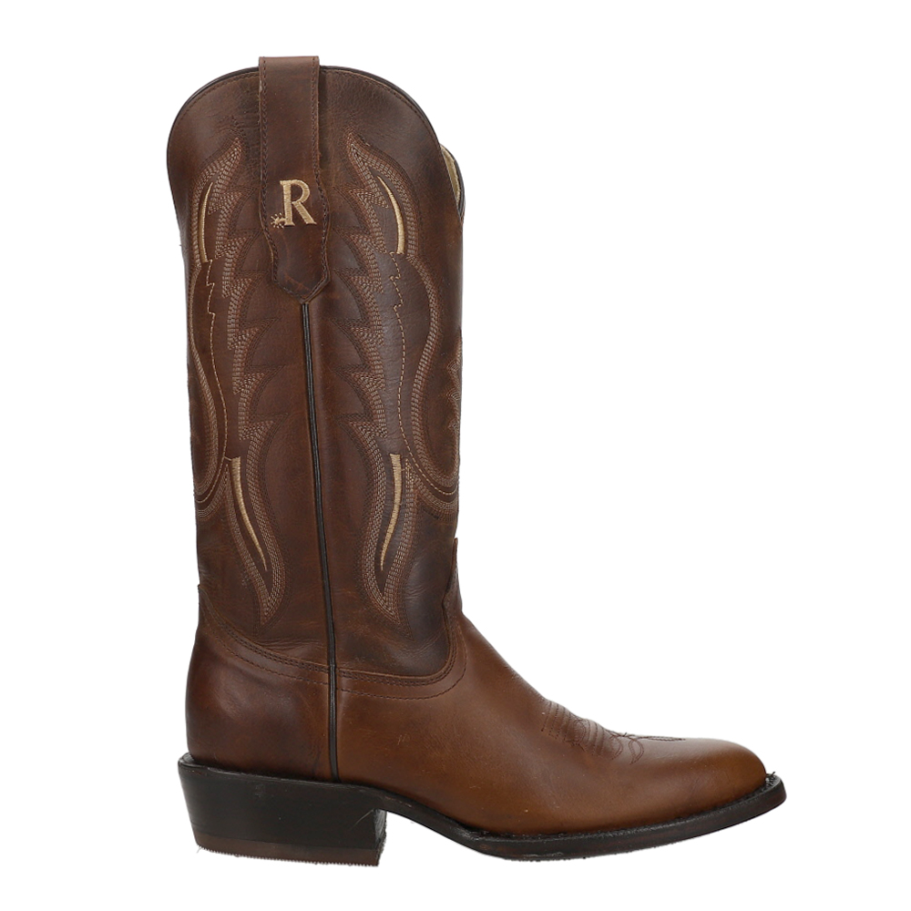 Bay Apache Embroidered Round Toe Cowboy Boots