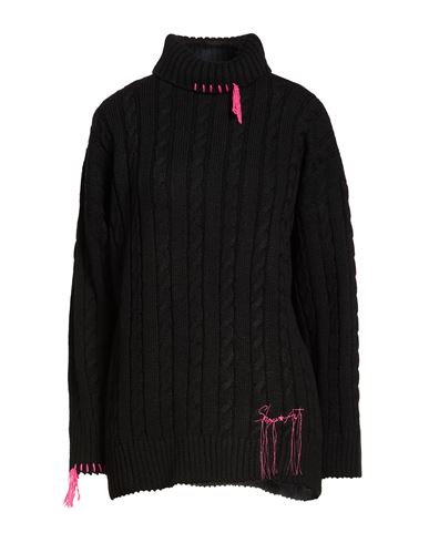 Woman Turtleneck Black Size M Acrylic, Polyester
