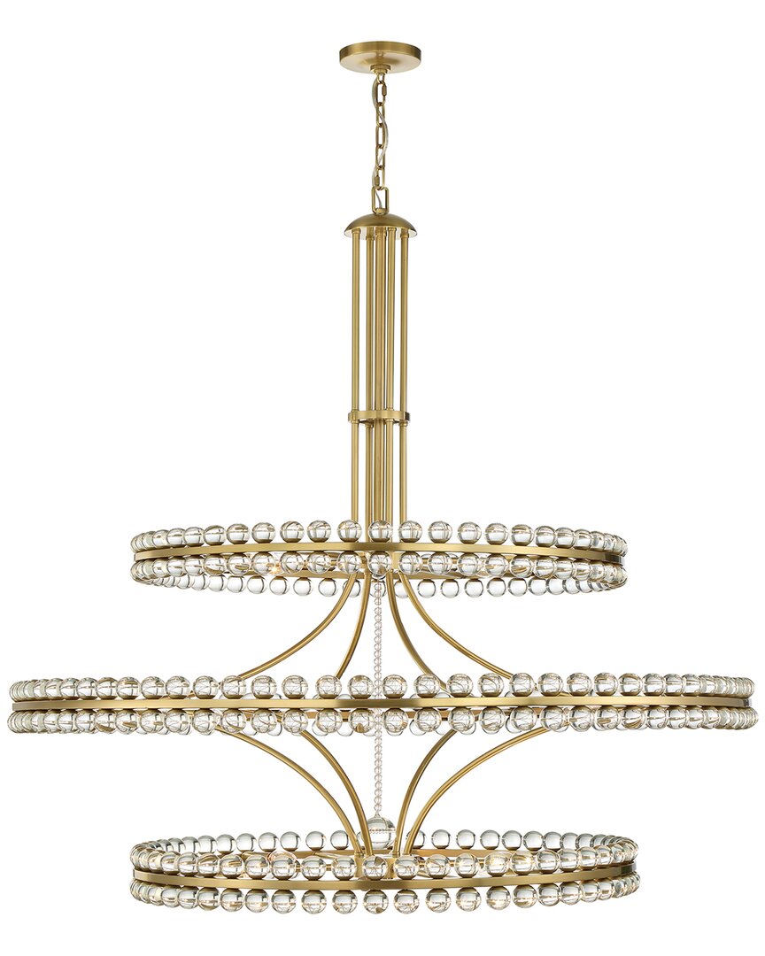 Clover 24 Light Aged Brass Chandelier