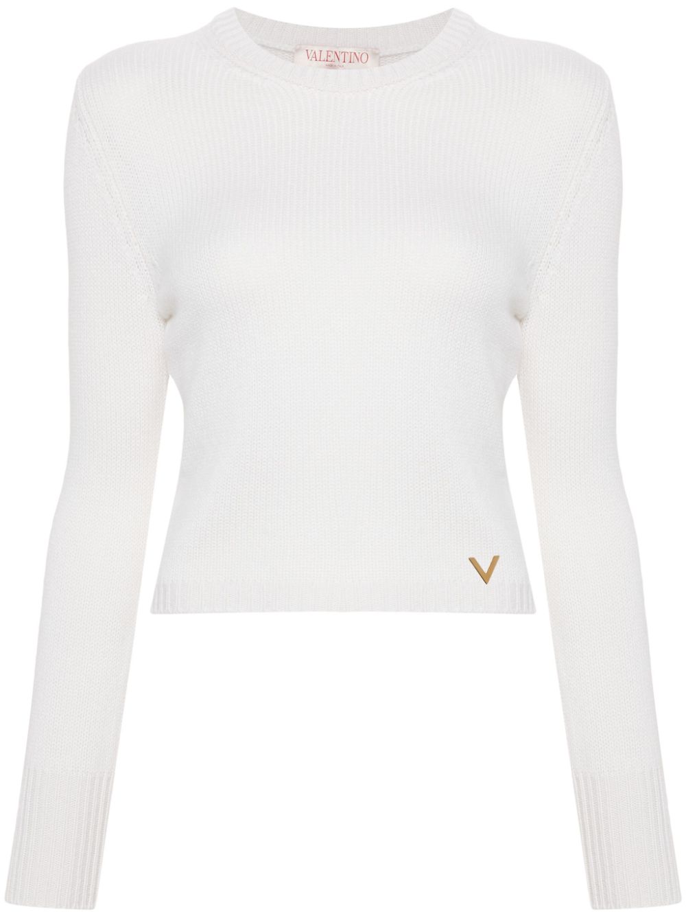 V-logo cashmere jumper - White