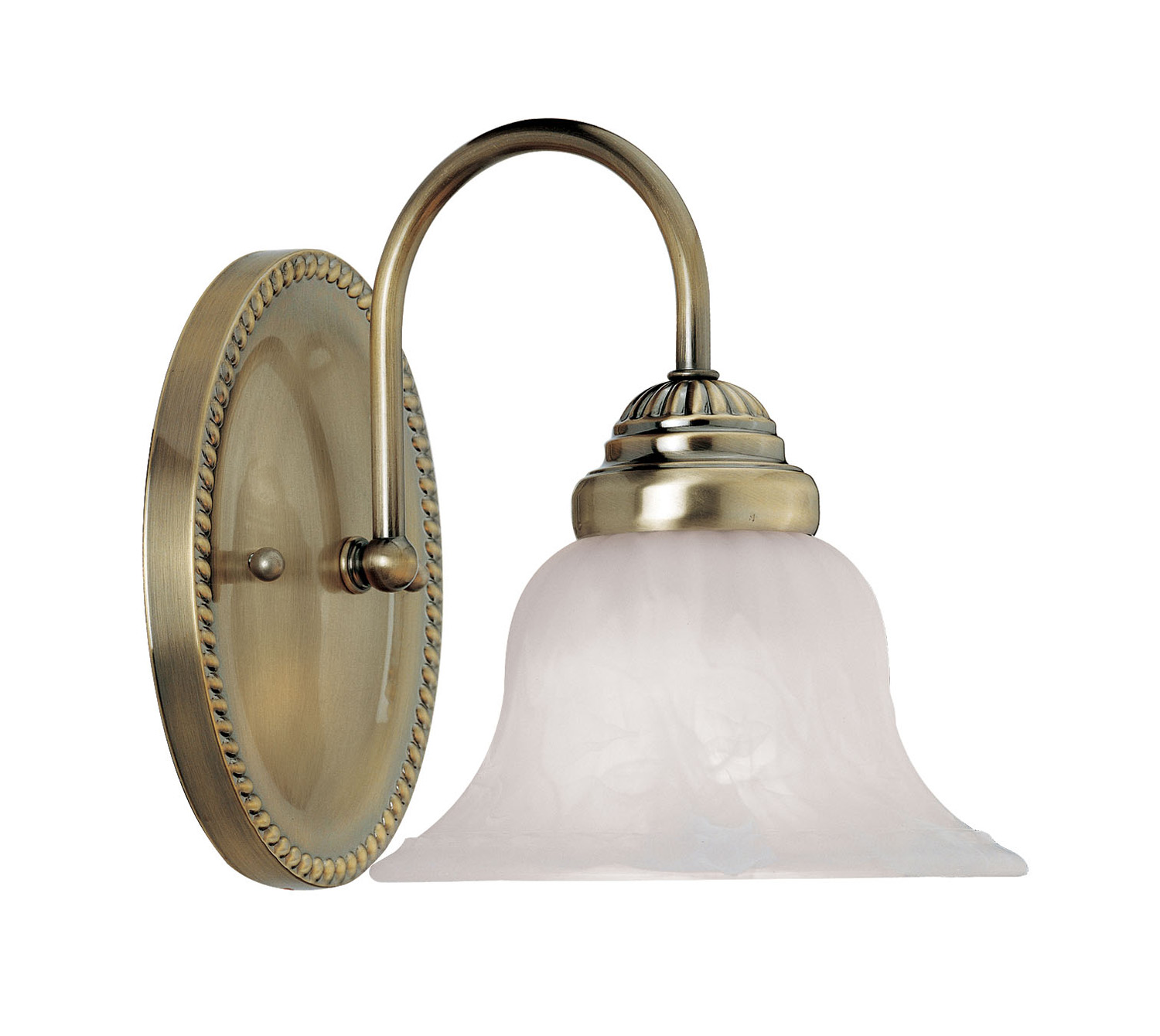 Antique Brass One Light Bath Vanity from the Edgemont Collection