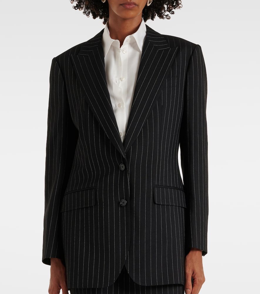 Pinstripe virgin wool blazer
