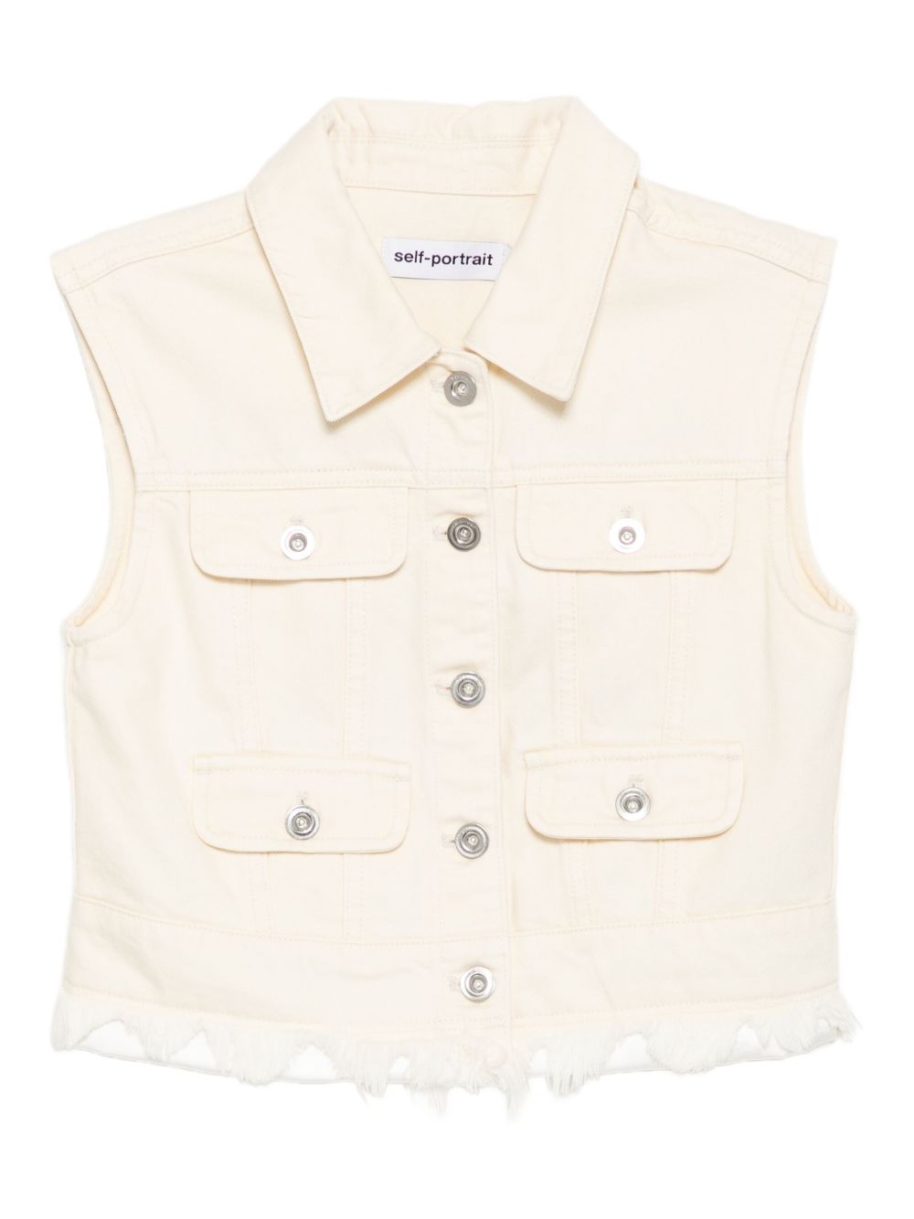 Sleeveless denim jacket - Neutrals