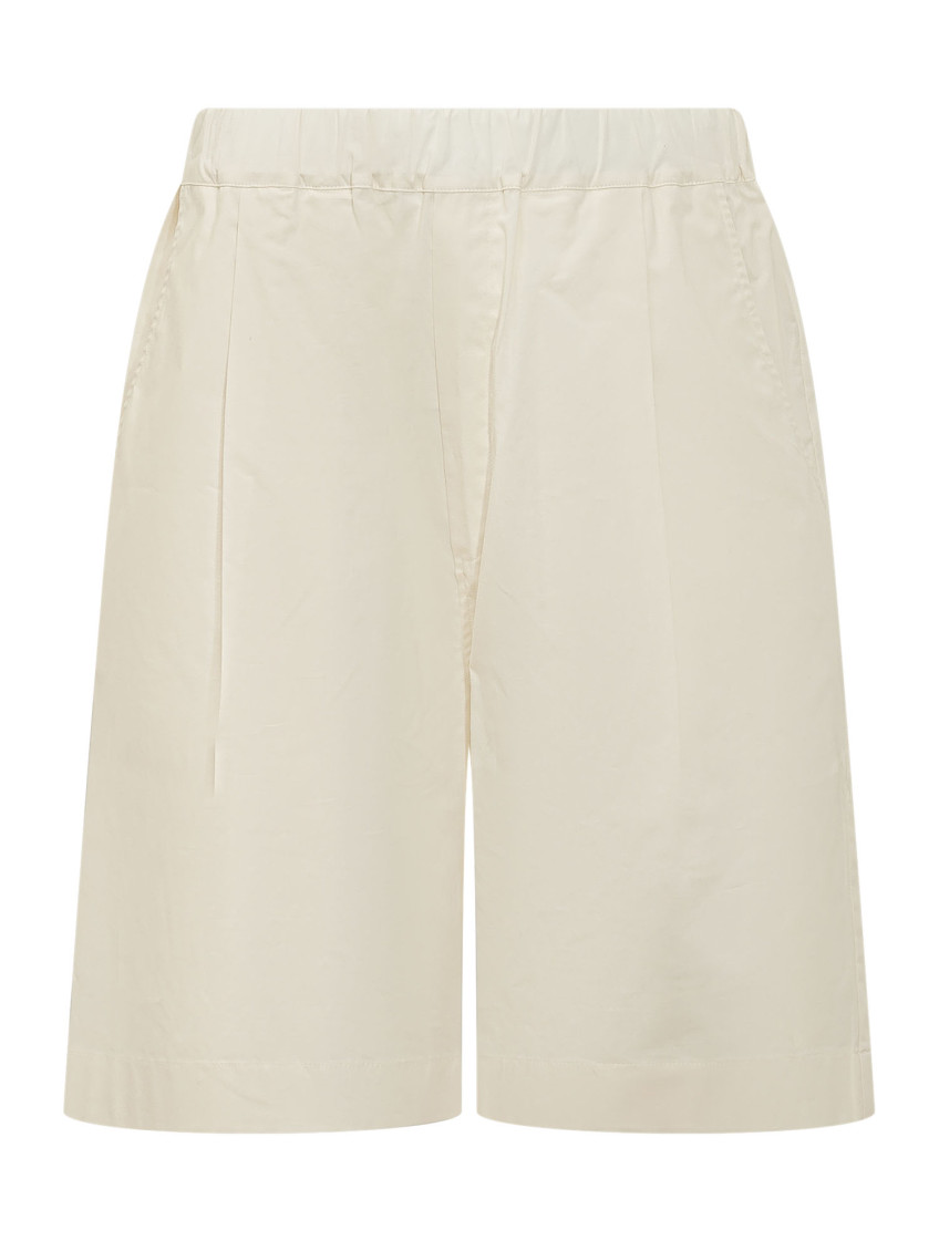Off White Solid Shorts