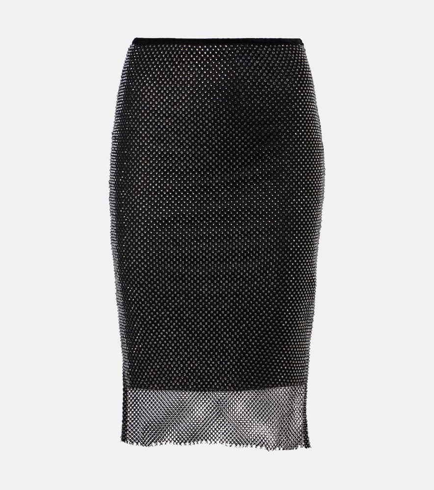 Sportmax Valdai embellished fishnet crop top
