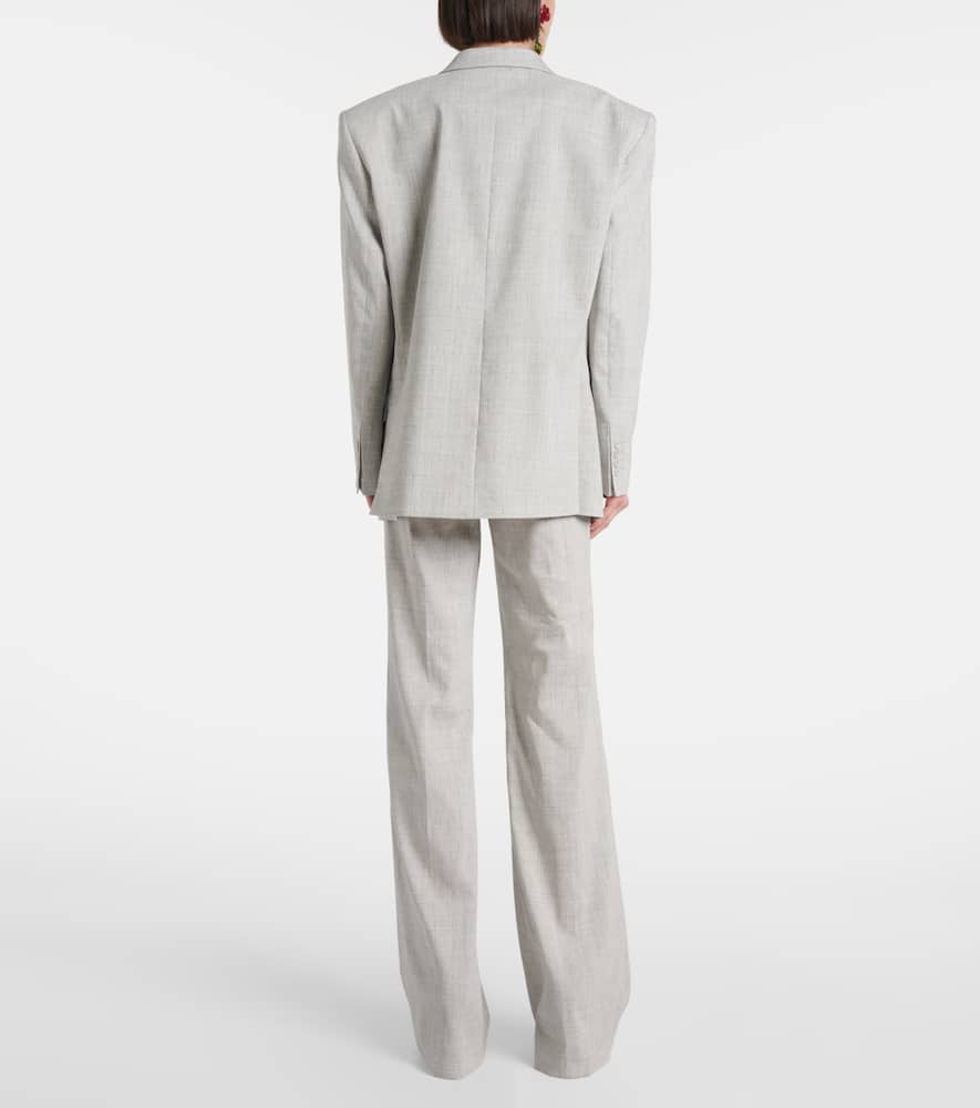 Oversized linen and wool blazer