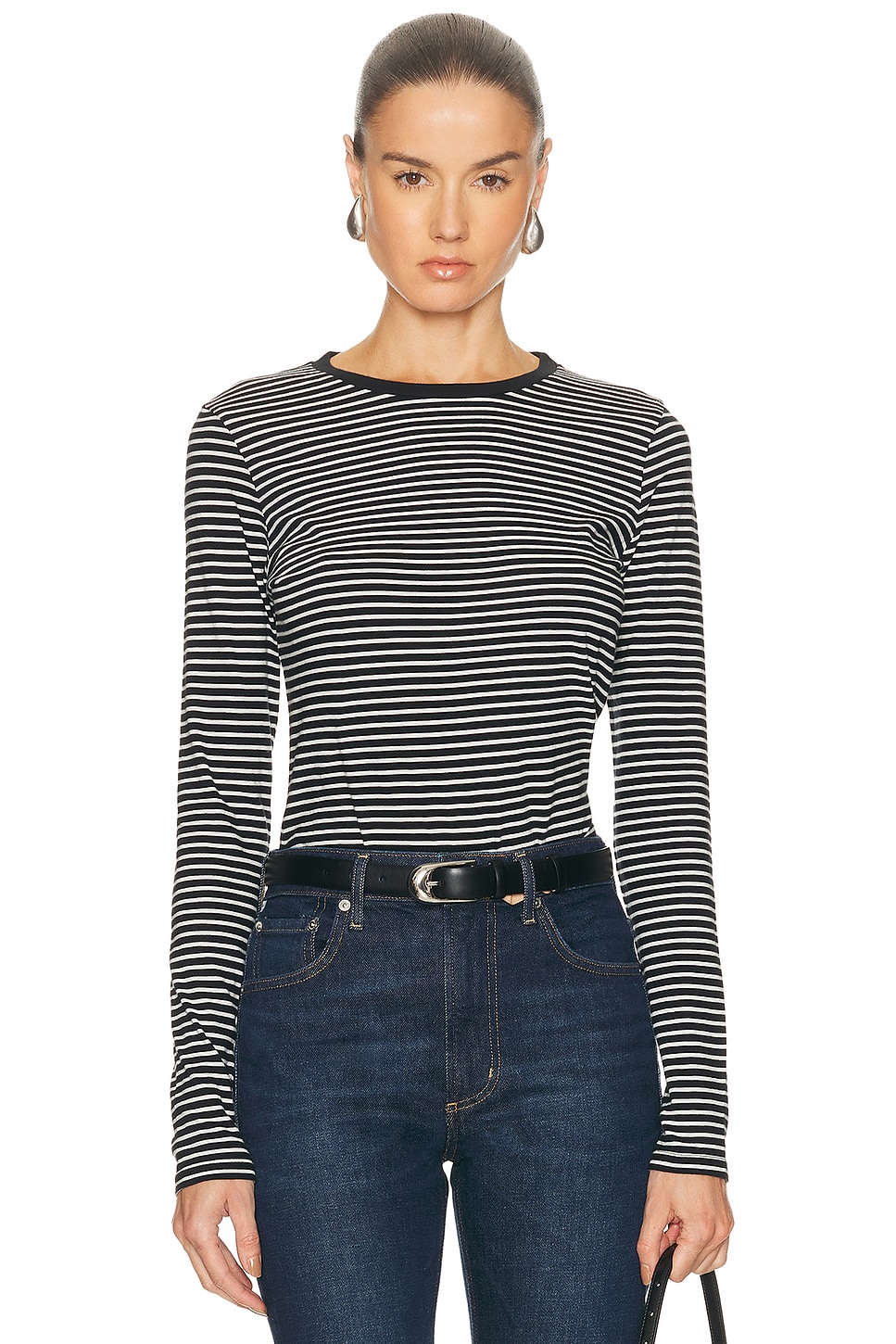 NILI LOTAN Simone Tee in Black,White. - M also in