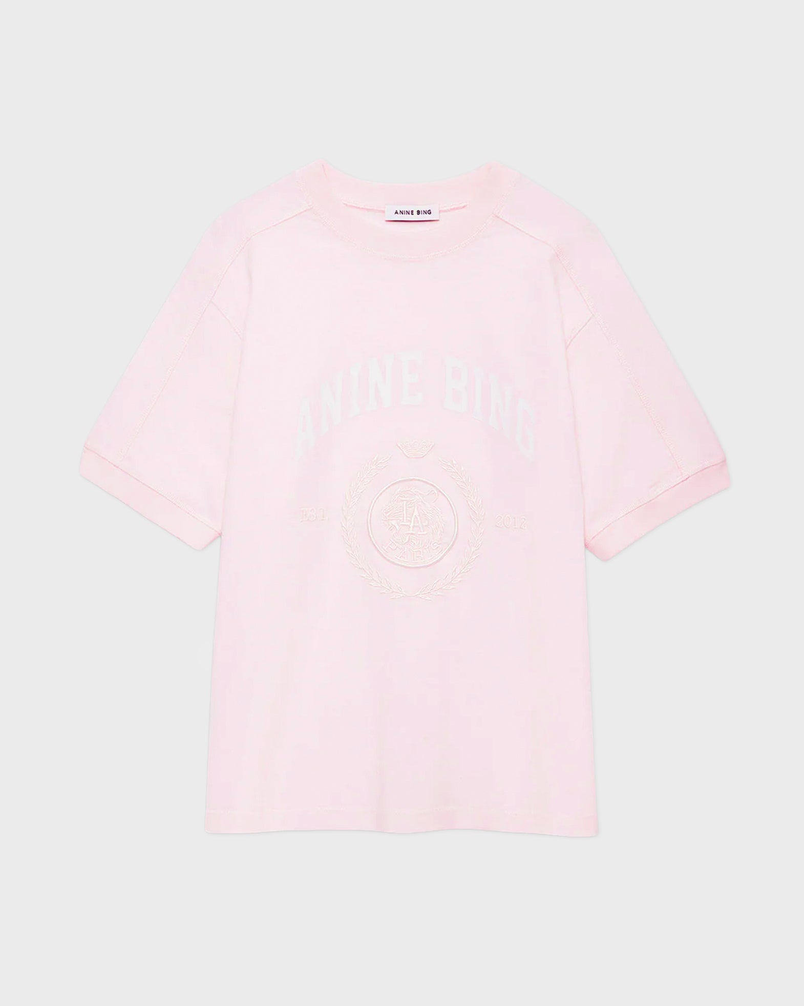 Anine Bing JAYLIN TEE COLLEGIATE ljusrosa Sma Light pink
