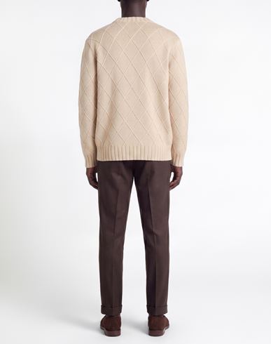 Man Sweater Beige Size 38 Merino Wool