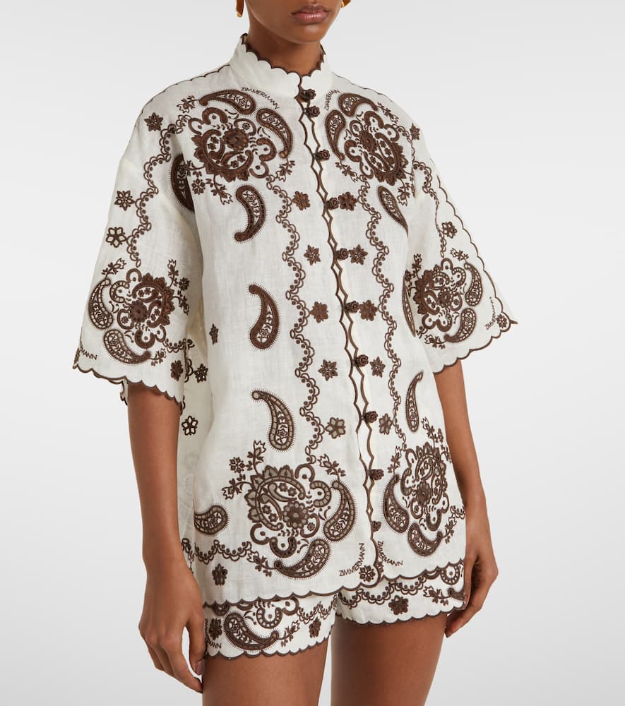 Ascension embroidered linen shirt