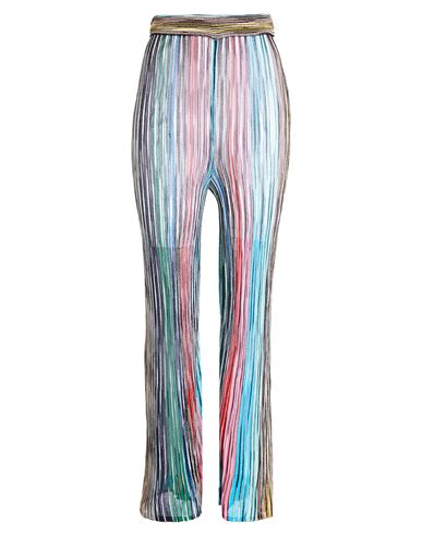 Woman Pants Black Size L Viscose, Metallic fiber