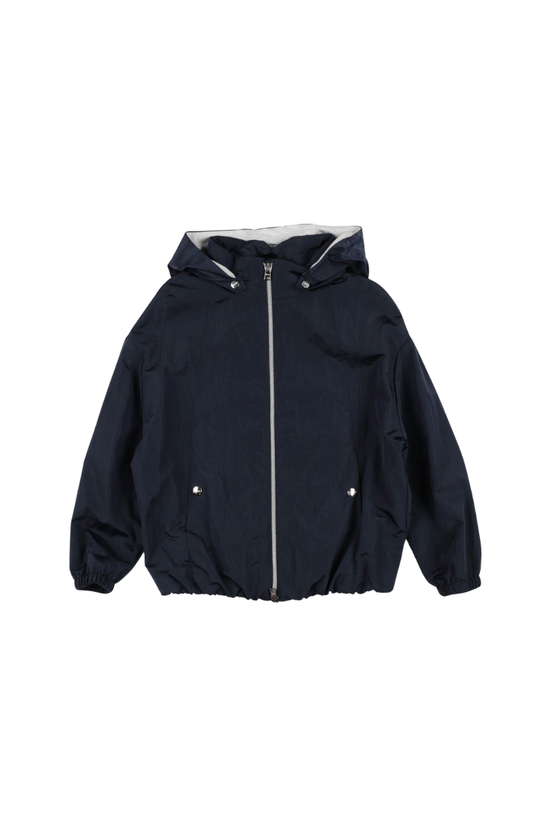 Nylon Hooded Jacket — Navy