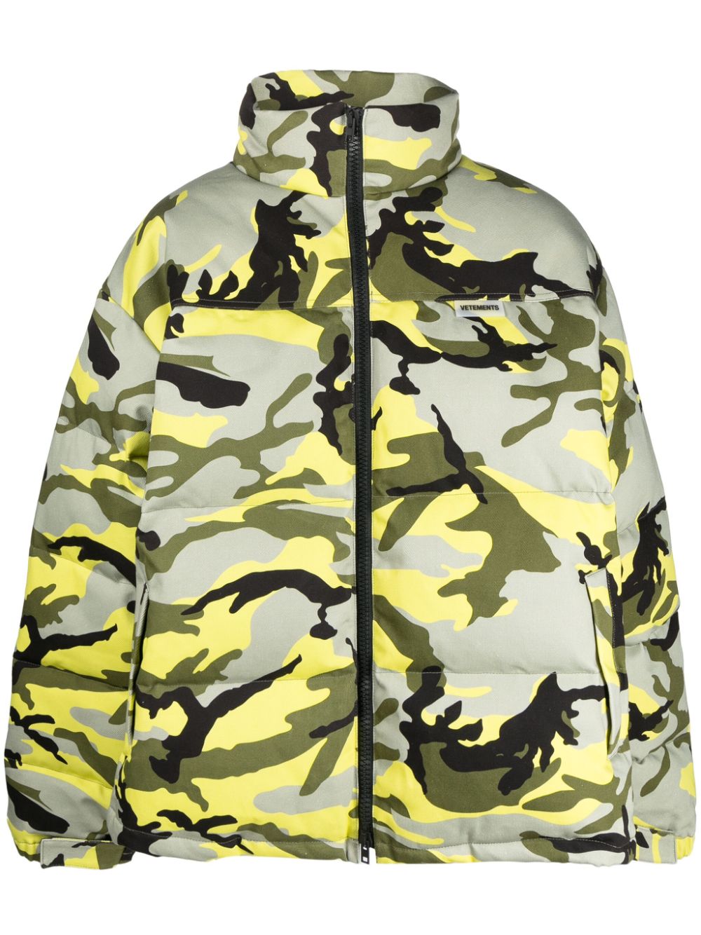 Camouflage-print puffer jacket - Green