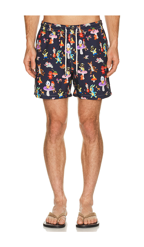 Arrels Barcelona Catch The Wind x Gary Baseman Exclusive Swim Shorts in Blue in Blue Catch The Wind - Blue. L also in S, M, XL/1X