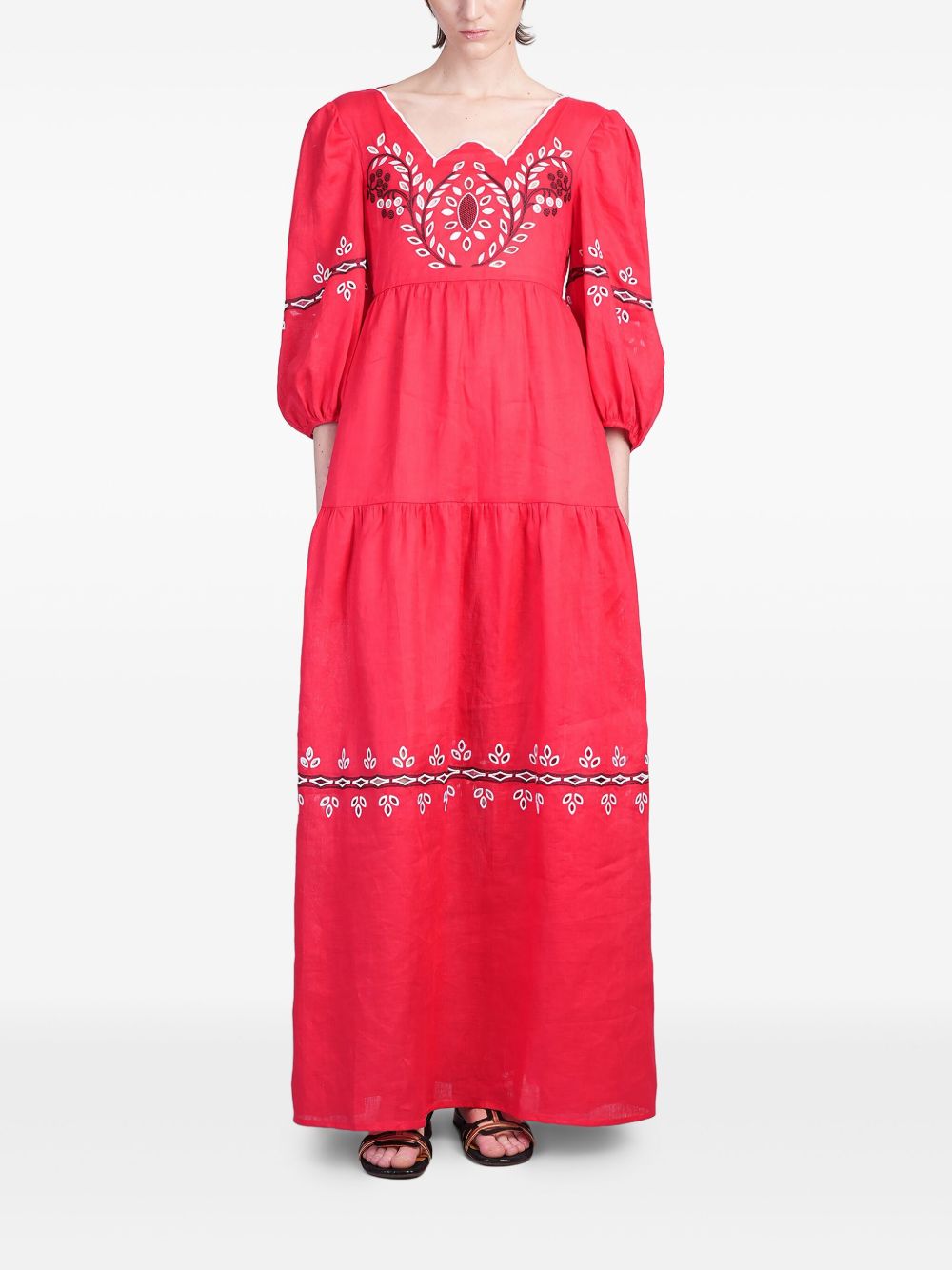 HOLY CAFTAN Adalasia maxi dress - Red