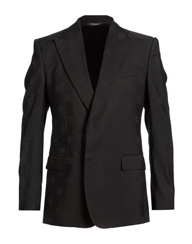 Man Blazer Black Size 38 Wool, Virgin Wool