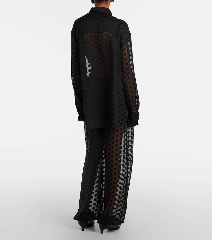 Orissa polka-dot sheer wide-leg pants