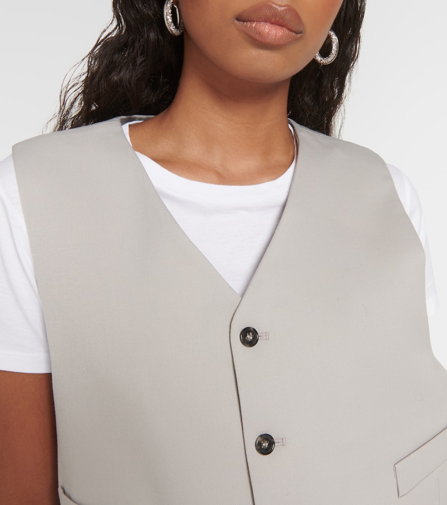 Oversized wool-blend vest