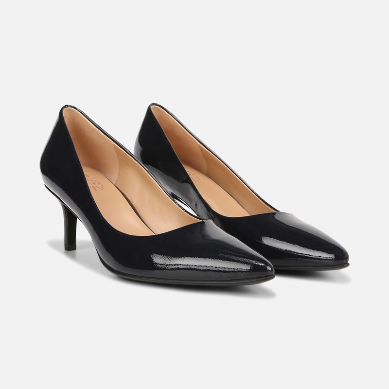 Everly Pump Shoes, French Navy Leather