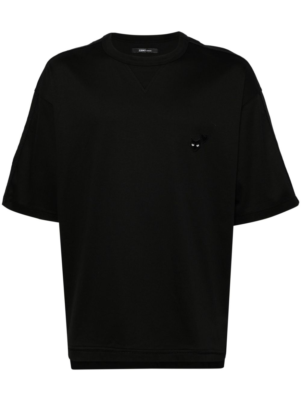 Love panther hand rope T-shirt - Black