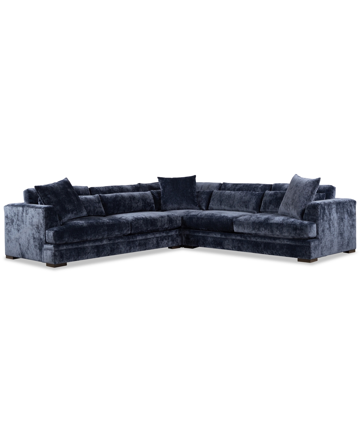 Furniture 3-Pc. Triana L Shape Sectional Sofa - Indigo