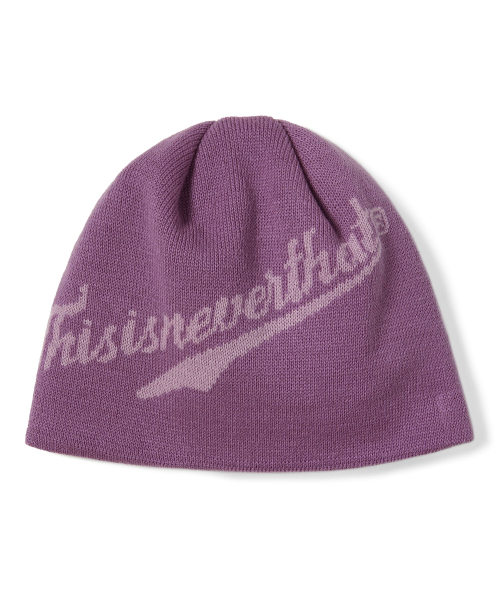 Script-Logo No Cuff Beanie Lavender