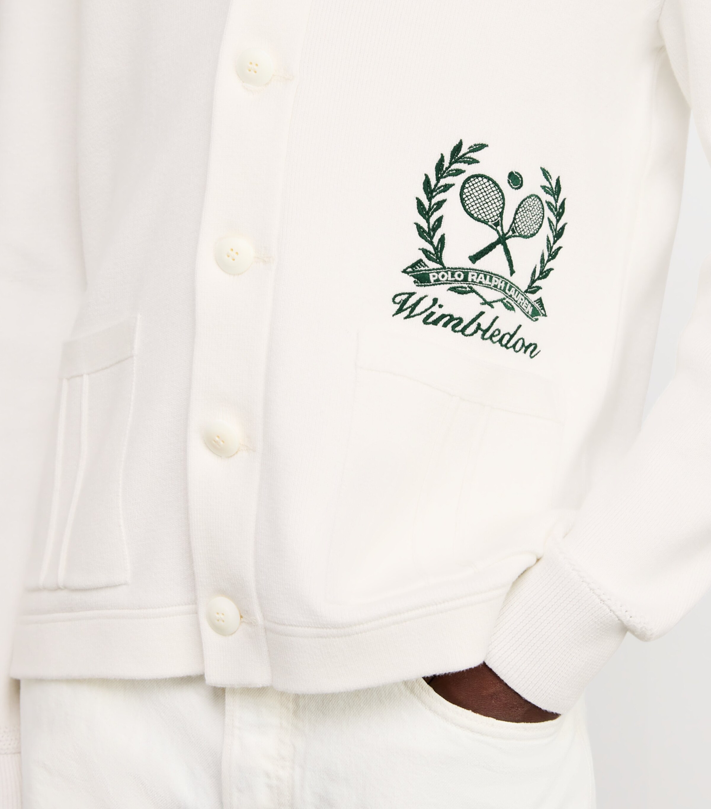X Wimbledon Cotton Crest Cardigan