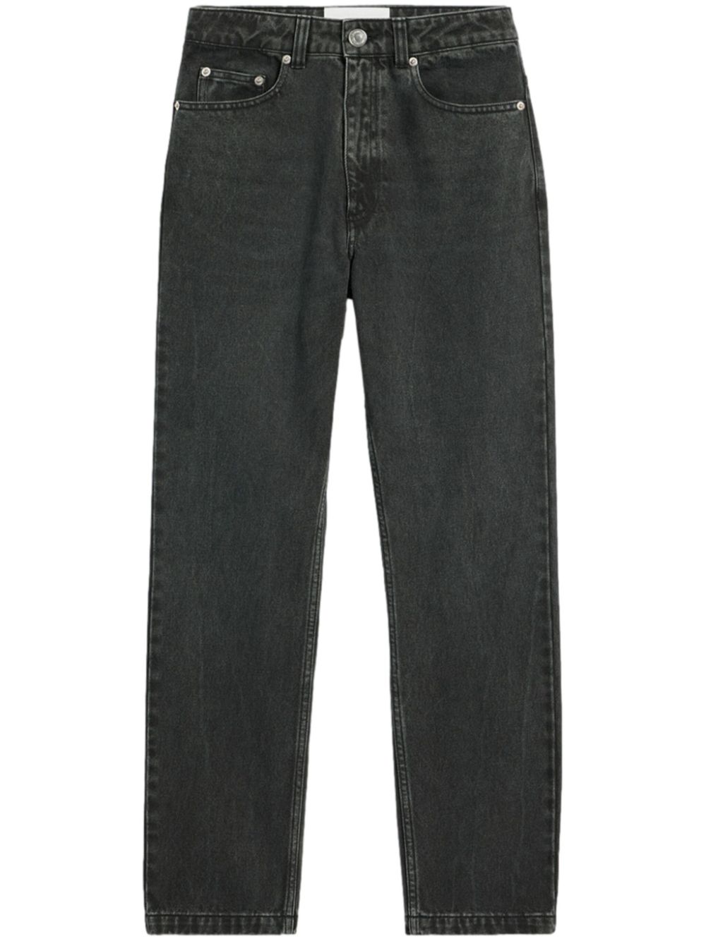 High-rise straight-leg jeans - Black