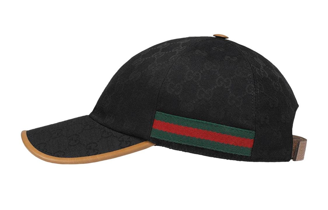 Original GG Canvas Baseball Hat With Web 'Black'