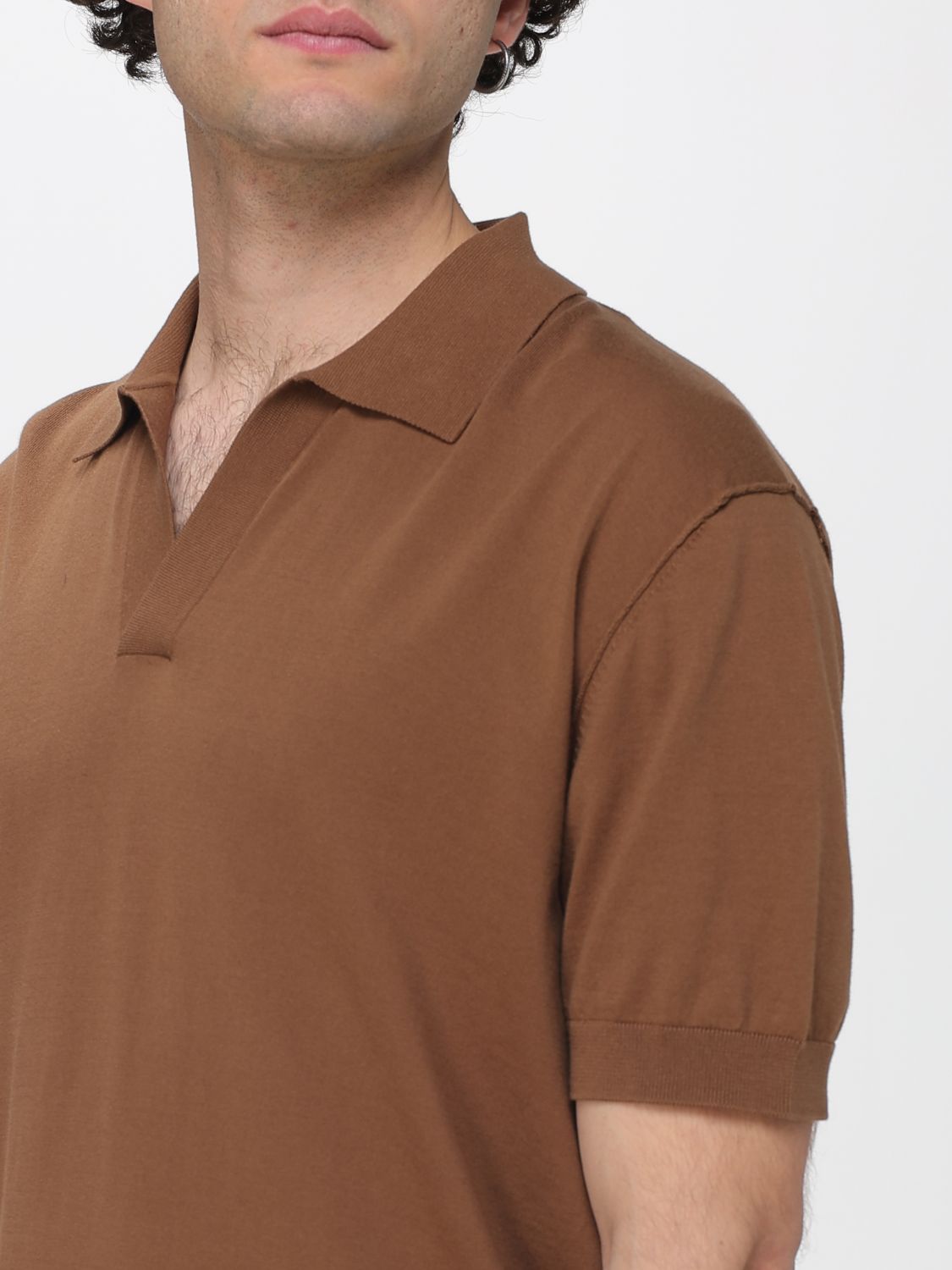 Polo Shirt Men color Brown