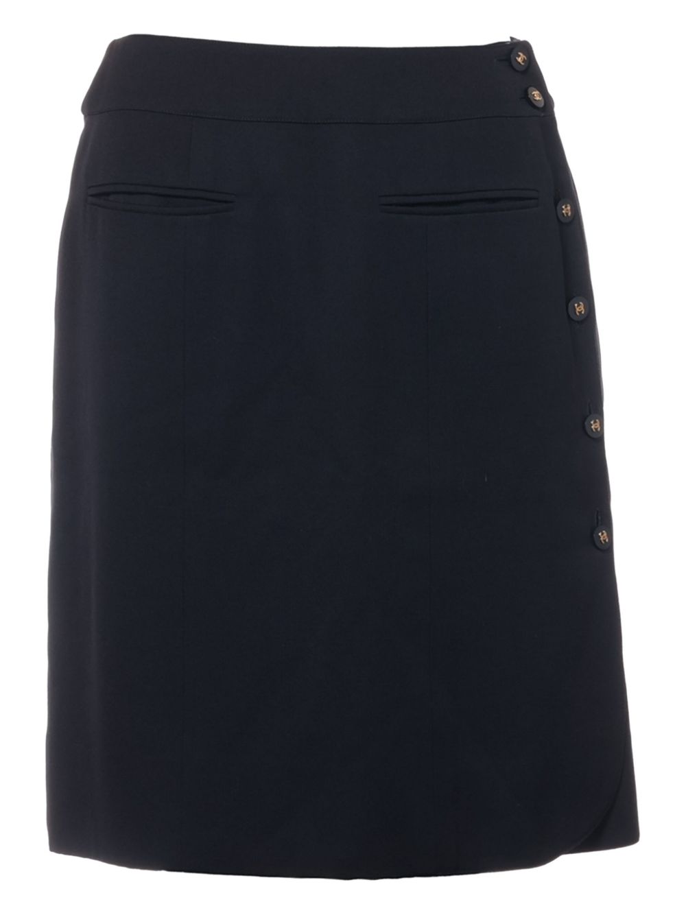 CHANEL Pre-Owned 1996 CC-button mini skirt - Blue
