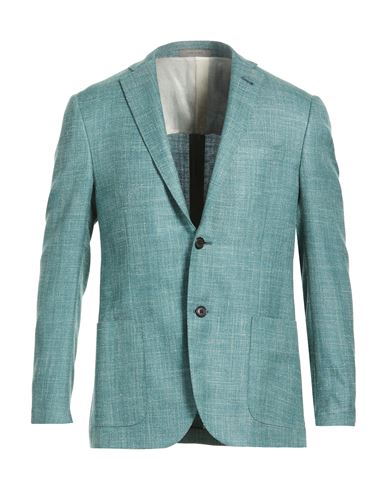 Man Blazer Deep teal Size 38 Virgin Wool, Silk, Linen