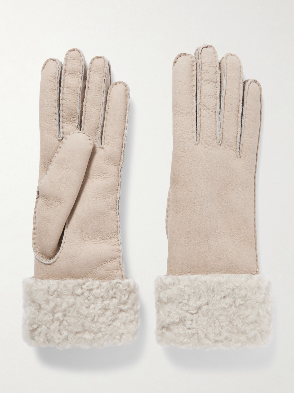 Shearling Gloves - Gray