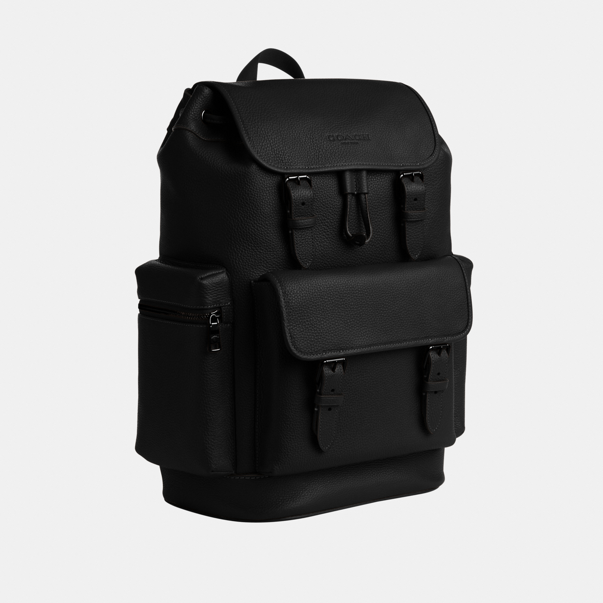 Coach Mens Sprint Backpack - Black Leather - One