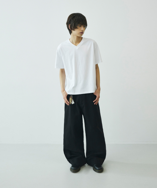 Crop V-Neck Short Sleeve T Shirt
