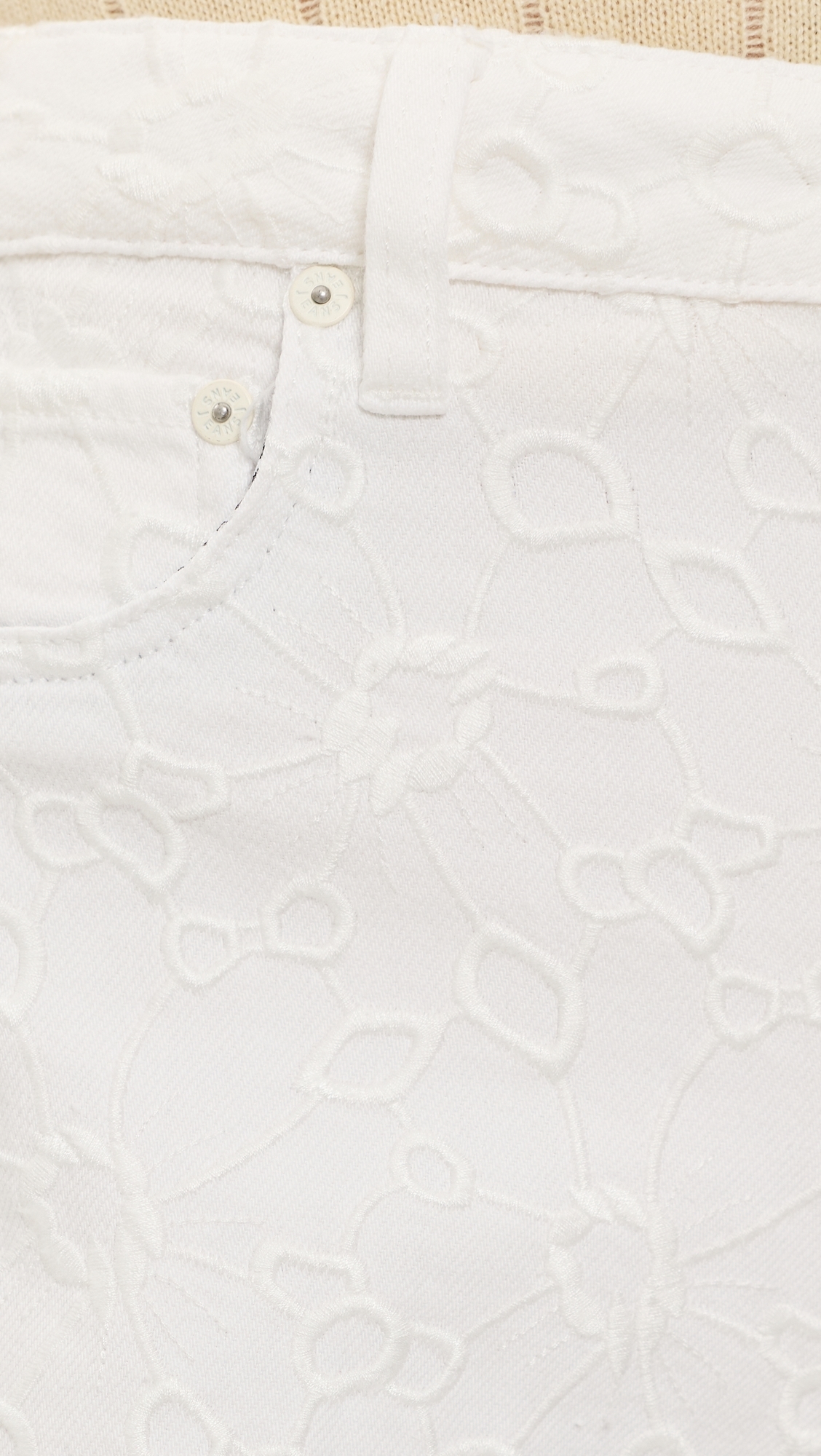Chic Ankle Length Jeans Off White
