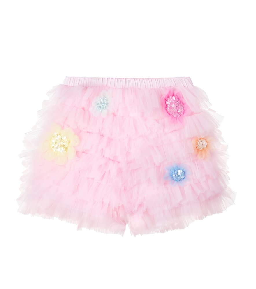 Sunflower Power embellished tulle shorts