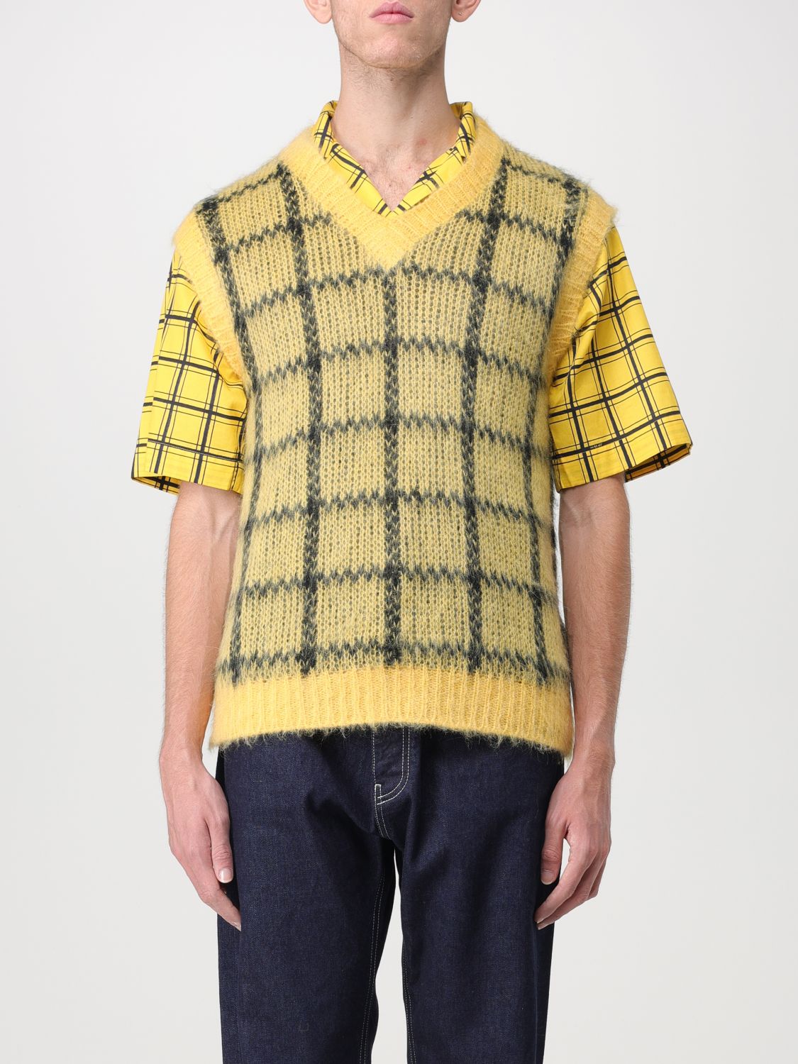Suit Vest Men color Yellow