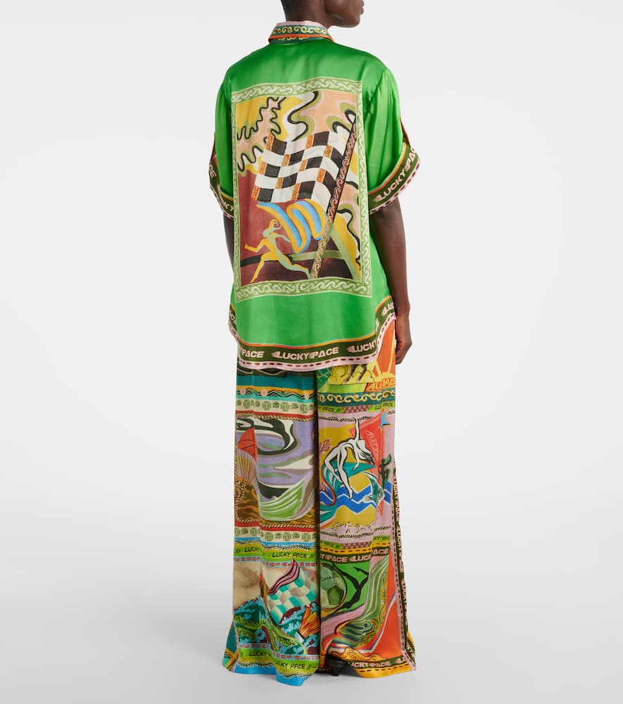 Alémais Lucky Pace printed silk shirt
