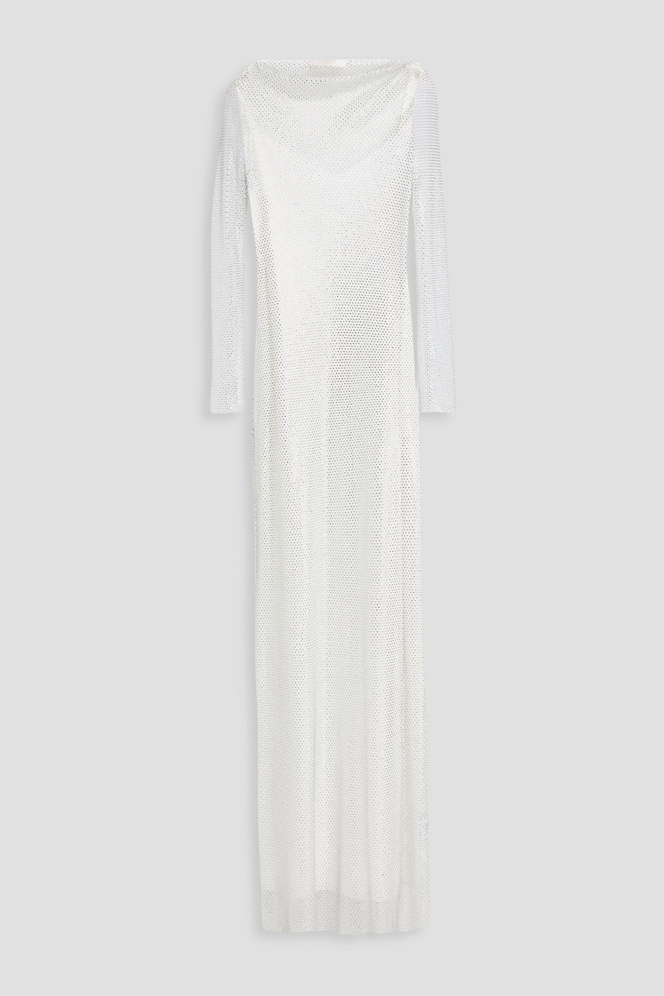 Caracas crystal-emellished fishnet maxi dress - White - IT 34