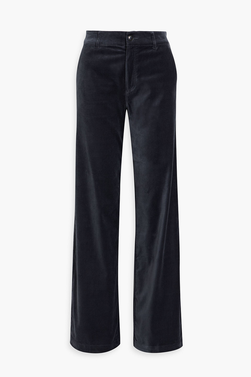 Sasha cotton-blend velvet straight-leg pants - Blue - 24