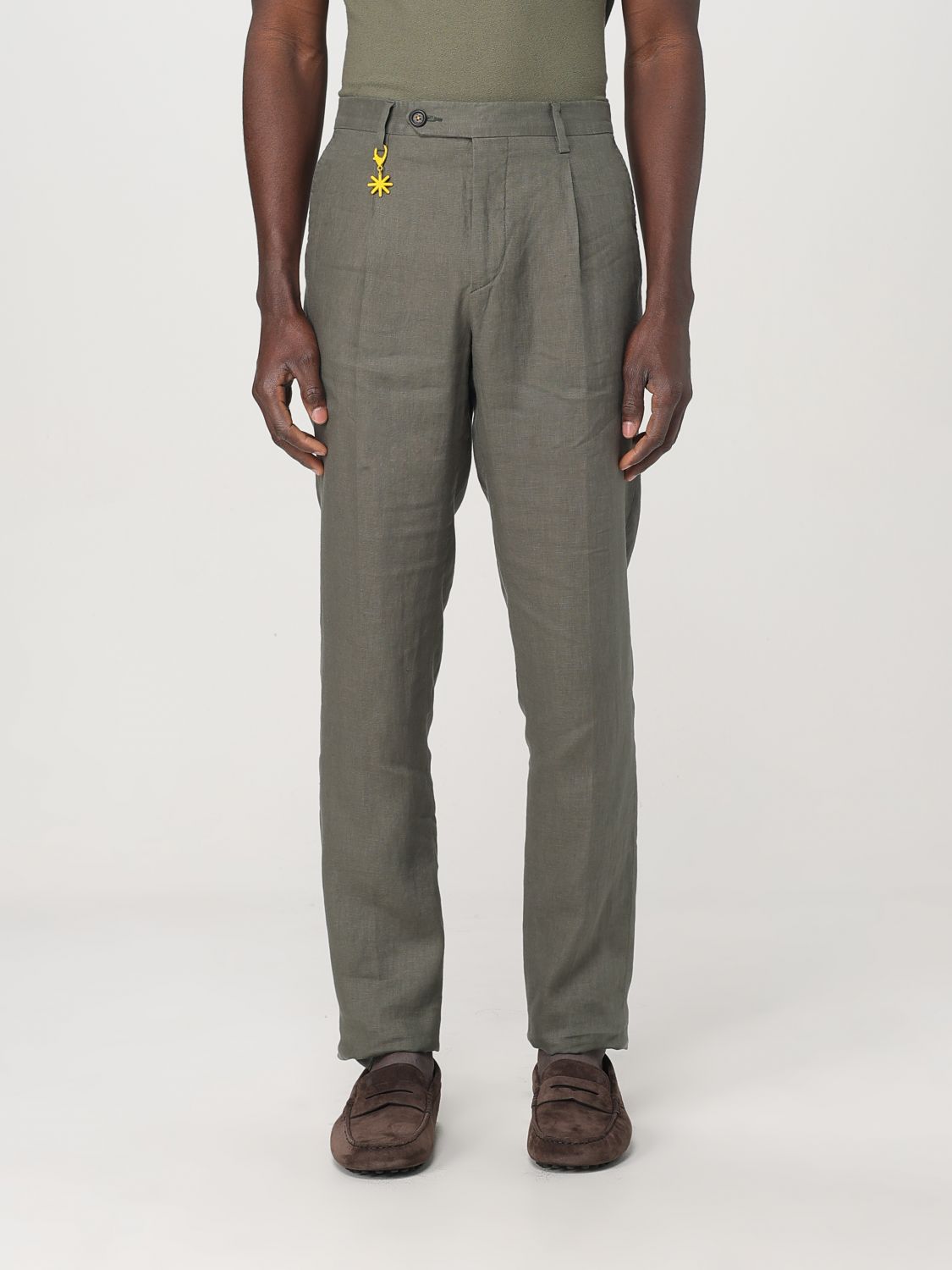 Pants Men color Green
