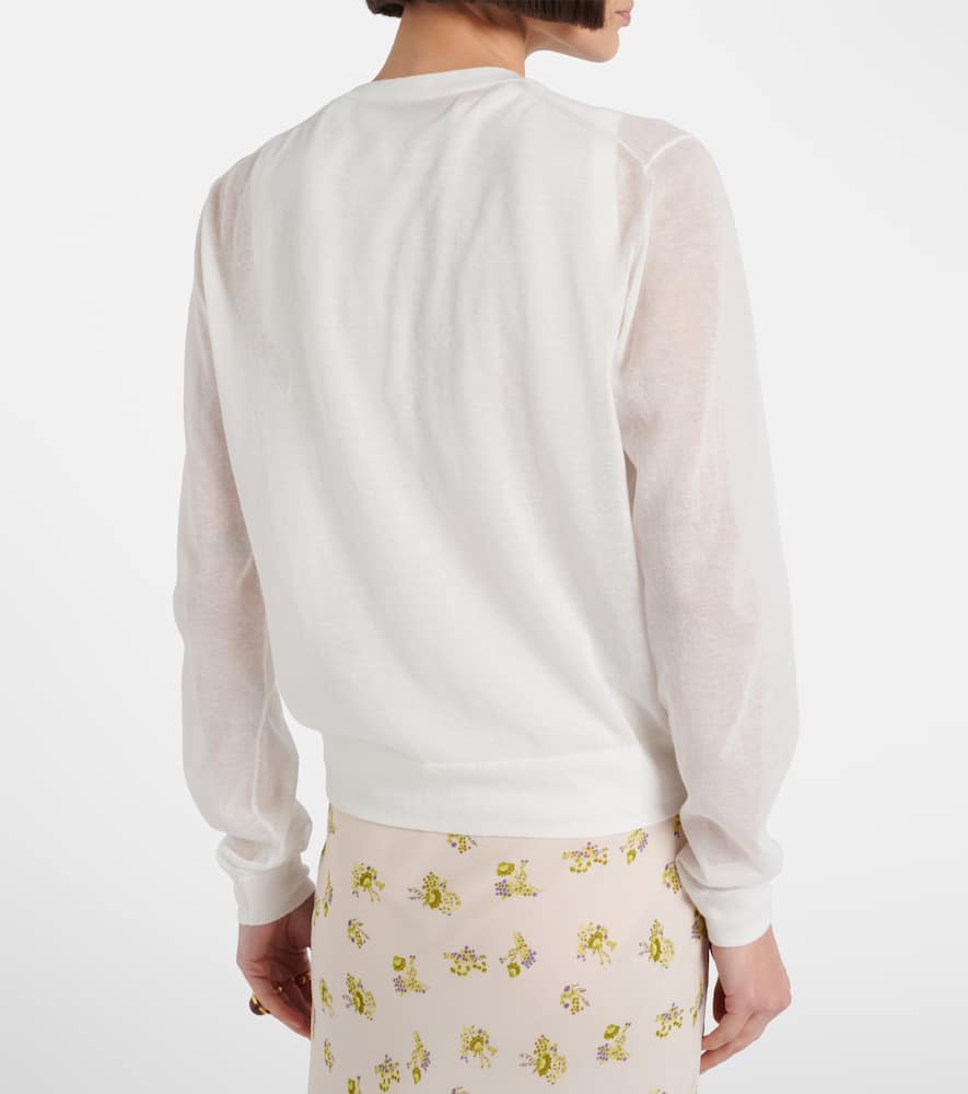 Summer semi-sheer cotton-blend cardigan