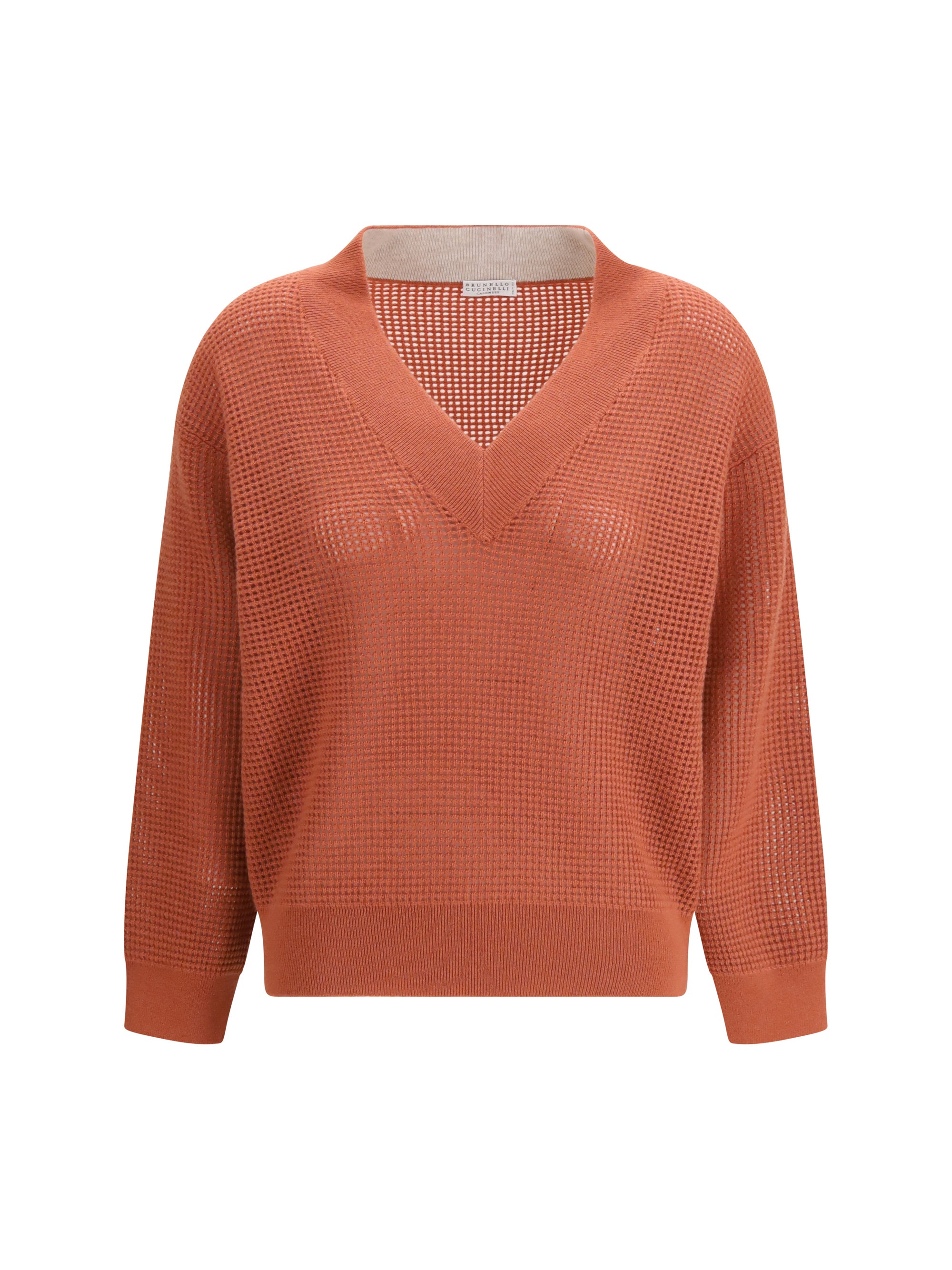 Cashmere Net Sweater — Orange