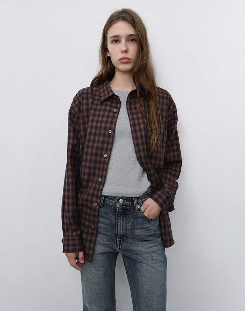 Unisex Checked Flannel Shirt UDSH6C104 Brick